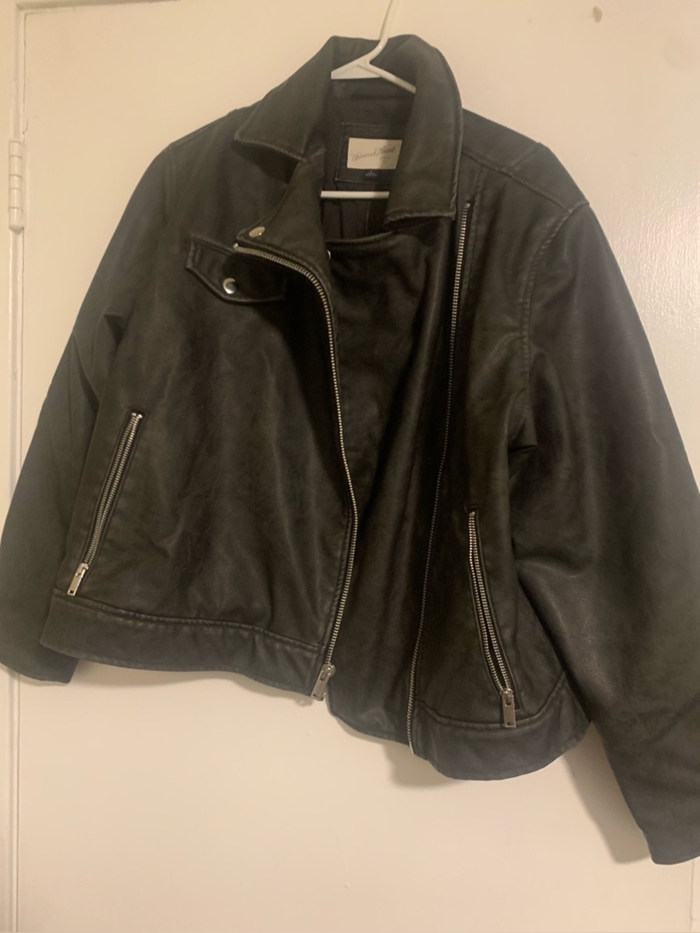 Black Faux Leather Moto Jacket